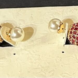 Earring and clamp or pearl bracelet set